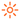 A simple orange sun icon with rays extending outward in all directions on a white background.
